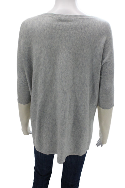 Raffi Womens Pullover Sweater Gray Long Sleeve Cotton Size One Size