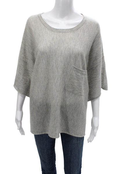 Rag & Bone Women Pullover Cashmere Scoop Neck Gray 3/4 Sleeve Size M