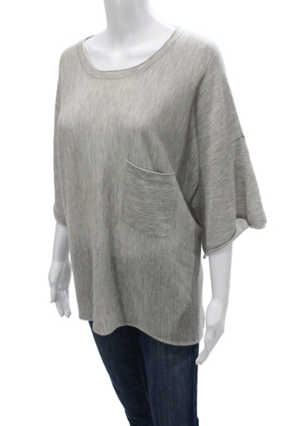 Rag & Bone Women Pullover Cashmere Scoop Neck Gray 3/4 Sleeve Size M