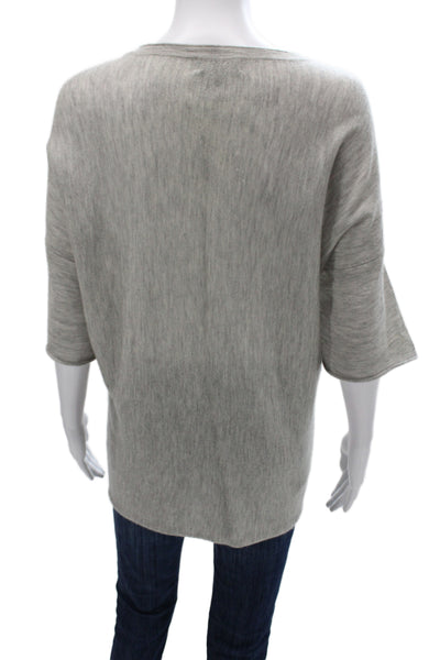 Rag & Bone Women Pullover Cashmere Scoop Neck Gray 3/4 Sleeve Size M
