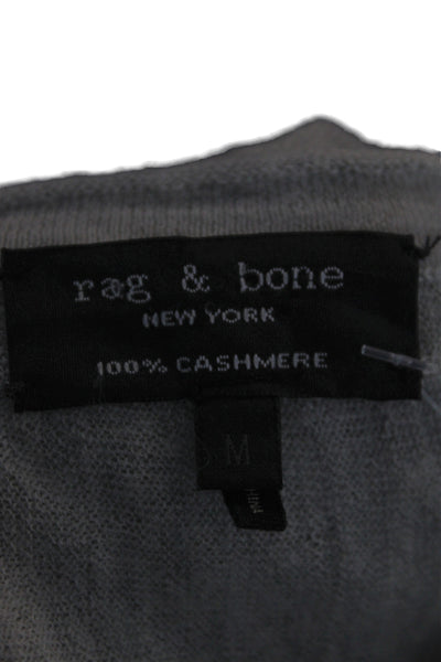 Rag & Bone Women Pullover Cashmere Scoop Neck Gray 3/4 Sleeve Size M