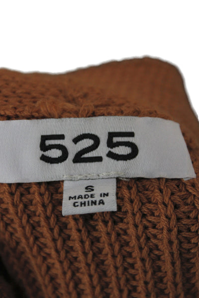 525 Womens Cardigan V-Neck Brown 100% Cotton Long Sleeve Classic Size S