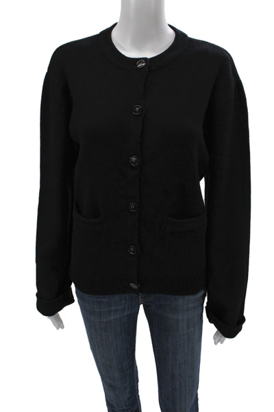 Beige Botany Womens Cardigan Sweater Black 44% Viscose Long Sleeve Size S