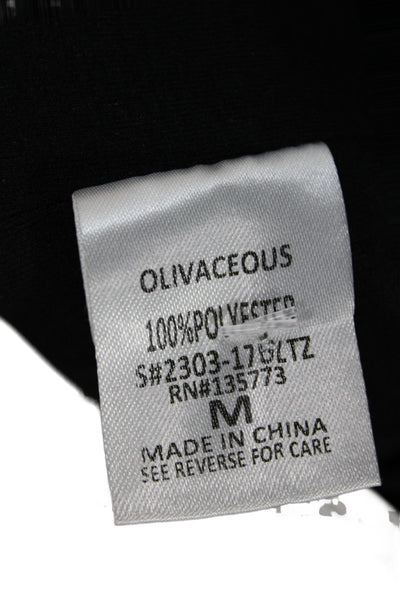 Olivaceous Women Corset Top Black Sweetheart Zip Sleeveless Party Size M