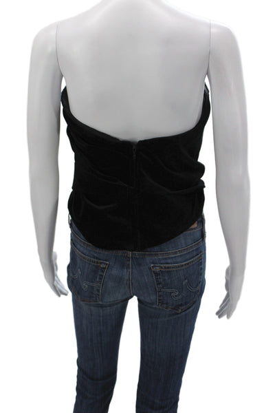 Zara Womens Cropped Off the Shoulder Sleeveless Black Blouse Viscose Size M