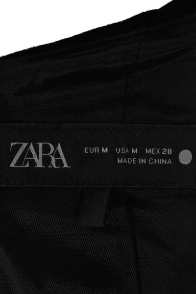 Zara Womens Cropped Off the Shoulder Sleeveless Black Blouse Viscose Size M