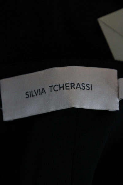 Silvia Tcherassi Womens Black Dress Pants Viscose Zip Size XS