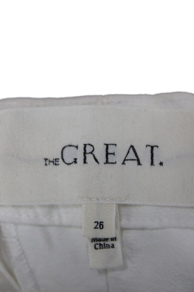 The Great Womens Cropped White Cotton Pants Size 26