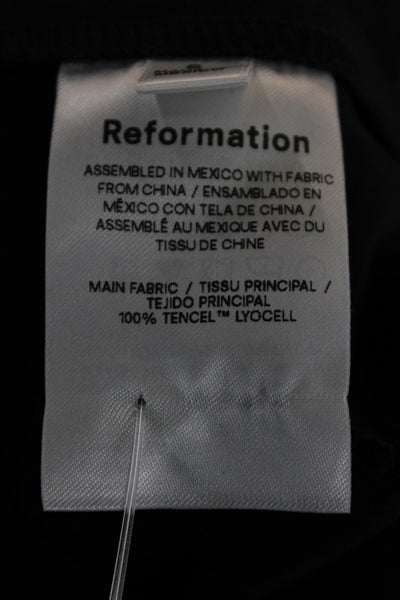 Reformation Womens Dress Pants Black 100% Tencel Button Inseam 28 Size 6