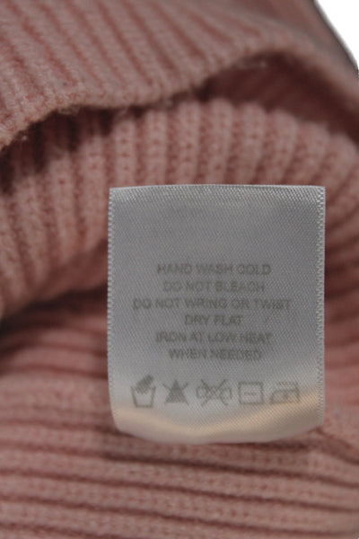 L'Academie Women Pullover Collared Long Sleeve Pink Rayon Blend Size M