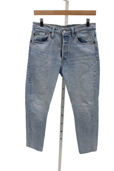 Levi's Womens Straight Jeans Blue Cotton High Rise Size 28