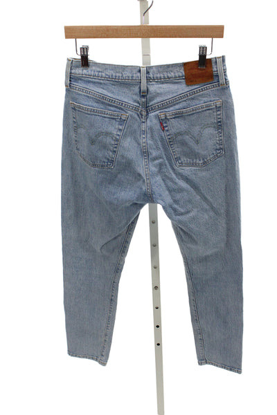 Levi's Womens Straight Jeans Blue Cotton High Rise Size 28