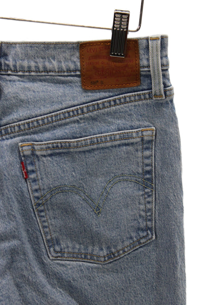 Levi's Womens Straight Jeans Blue Cotton High Rise Size 28