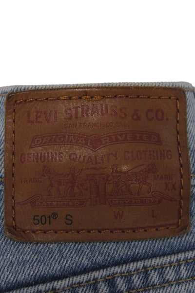 Levi's Womens Straight Jeans Blue Cotton High Rise Size 28