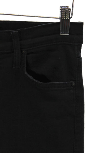 Mother Women Ankle Jeans Black High Rise Cotton Button Inseam 30 Size 28