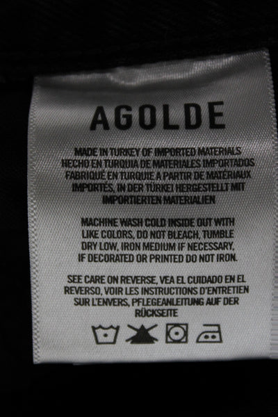 Agolde Women Cut-Off Cotton Shorts Black Size 28