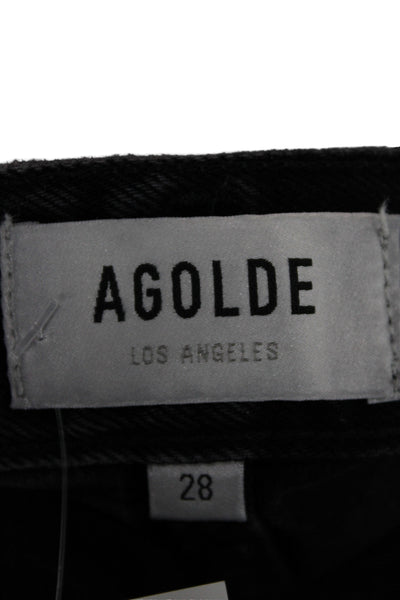 Agolde Women Cut-Off Cotton Shorts Black Size 28