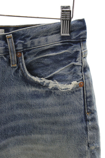Agolde Womens Cut-Off Denim Shorts Blue 100% Cotton Distressed Size 28