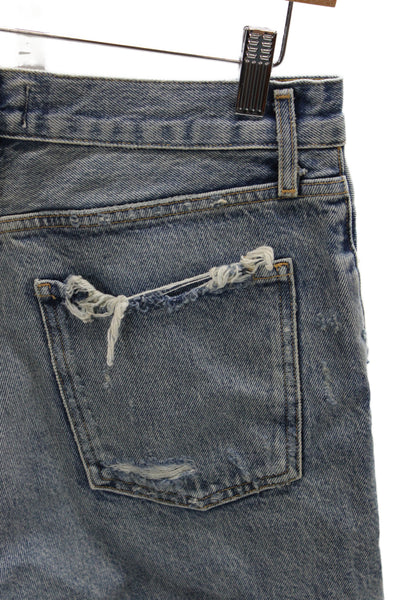 Agolde Womens Cut-Off Denim Shorts Blue 100% Cotton Distressed Size 28