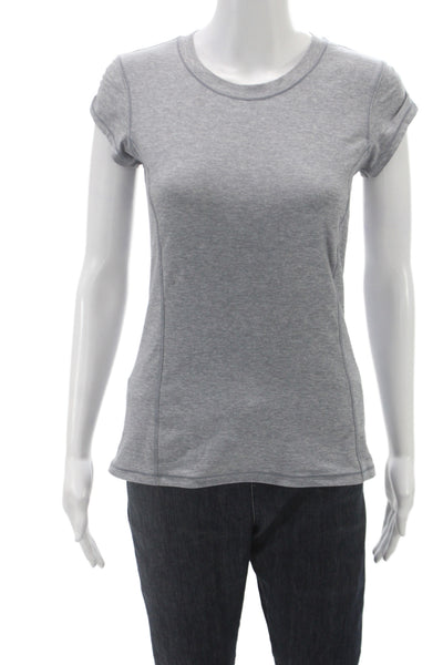 Lululemon Women Gray Crew Neck Short Sleeve Basic T-Shirt Size 6