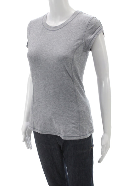 Lululemon Women Gray Crew Neck Short Sleeve Basic T-Shirt Size 6