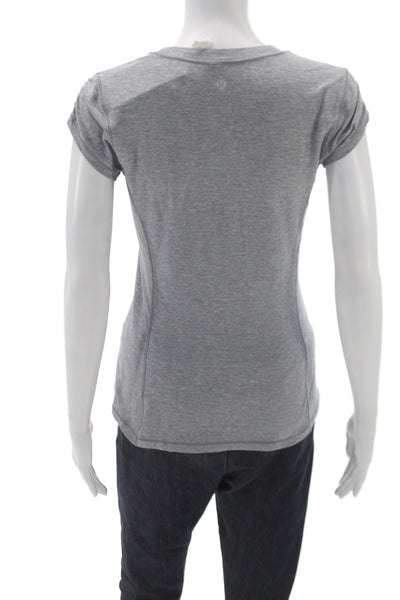 Lululemon Women Gray Crew Neck Short Sleeve Basic T-Shirt Size 6