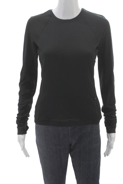 Lululemon Women Pullover Crew Neck Cotton Long Sleeve Top Black Size S