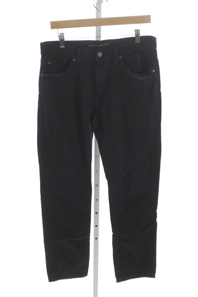 Mott and Bow Mens Black Straight Cotton Jeans Size 32