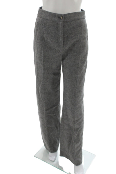 Sezane Womens Virgin Wool Gray Dress Pants Button Closure Size 4