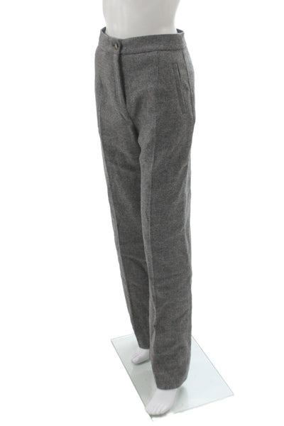 Sezane Womens Virgin Wool Gray Dress Pants Button Closure Size 4