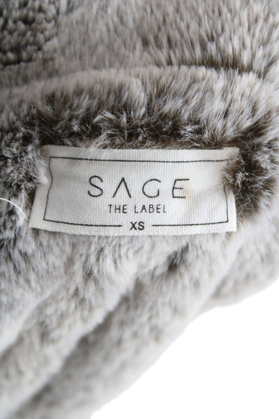 Sage The Label Women Overcoat Gray Long Sleeve Winter Size XS