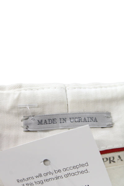 Prada Womens Beige Capri Pants Cotton Casual Size 38