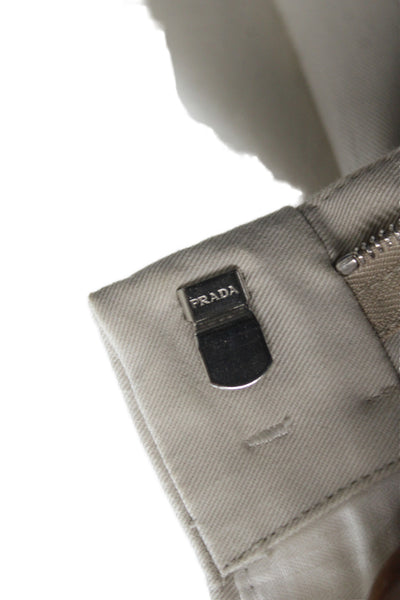 Prada Womens Beige Capri Pants Cotton Casual Size 38