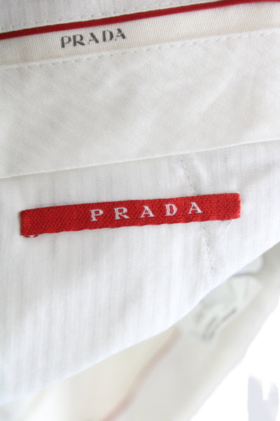 Prada Womens Beige Capri Pants Cotton Casual Size 38
