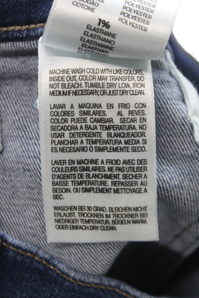 Mother Women Cropped High Rise Jeans Blue Cotton Size 26