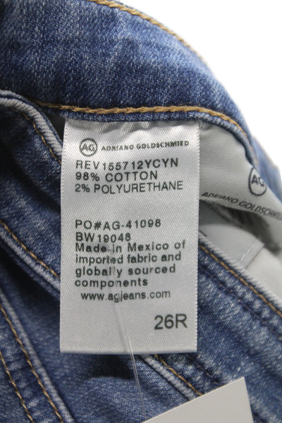 AG Adriano Goldschmied Women Ankle Jeans Blue Cotton High Rise Size 26