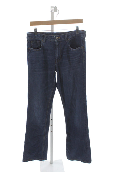 Zara Women Blue High Rise Straight Cotton Jeans Size 8