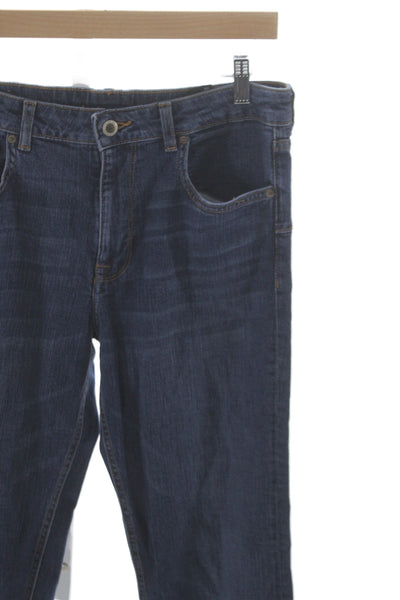 Zara Women Blue High Rise Straight Cotton Jeans Size 8