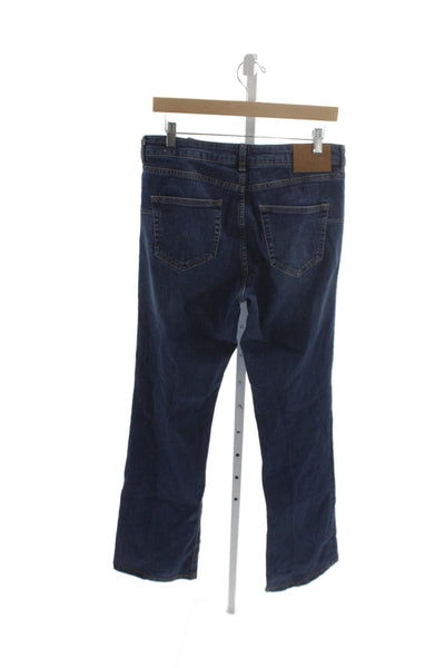Zara Women Blue High Rise Straight Cotton Jeans Size 8