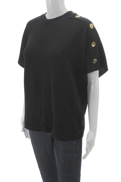 Zara Womens Basic Black T-Shirt Short Sleeve Crew Neck Size M