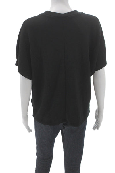 Zara Womens Basic Black T-Shirt Short Sleeve Crew Neck Size M