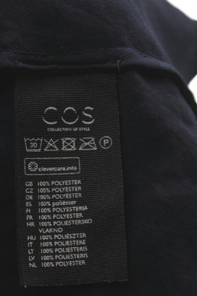 COS Women Basic Collared Long Sleeve Button-Up Black Size 38