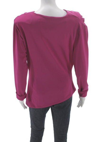 Zara Womens Pink Jersey Cowl Neck Long Sleeve Blouse Size L