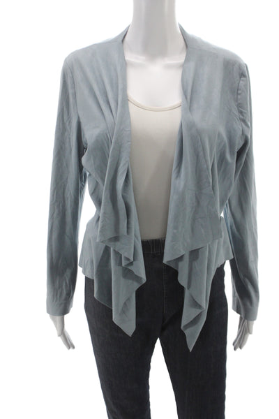 Zara Basic Collection Women Blue Faux Suede Basic Jacket Size L