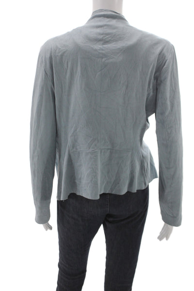 Zara Basic Collection Women Blue Faux Suede Basic Jacket Size L