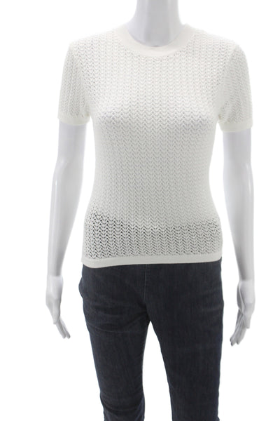 Joes Womens Basic White Crew Neck Short Sleeve T-Shirt Size S