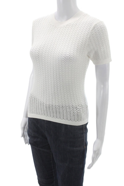 Joes Womens Basic White Crew Neck Short Sleeve T-Shirt Size S
