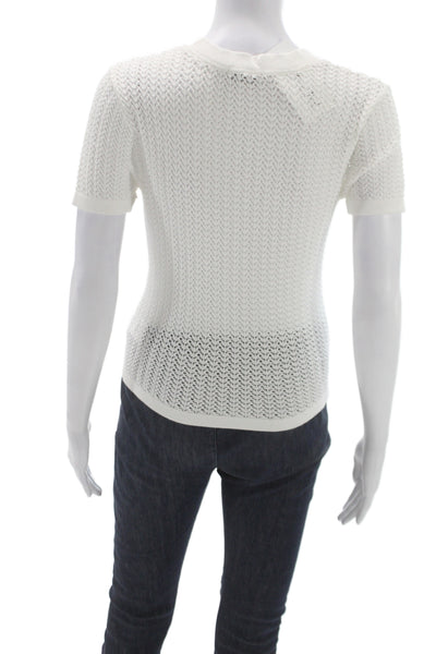 Joes Womens Basic White Crew Neck Short Sleeve T-Shirt Size S