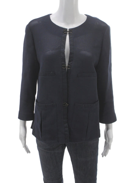 Piazza Sempione Women Basic Jacket Blue Long Sleeve Size S