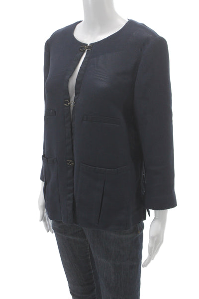 Piazza Sempione Women Basic Jacket Blue Long Sleeve Size S